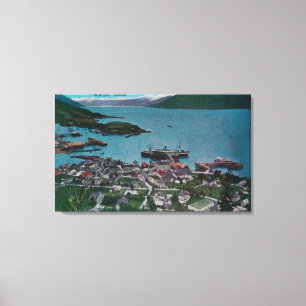 Town View of Wrangell, AlaskaWrangell, AK Canvastryck