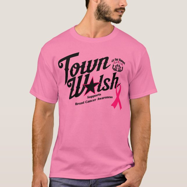 Town Walsh stöder bröstcancermedvetenhet T Shirt (Framsida)