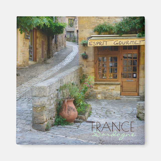 Towncape i Dordogne, Frankrike-textmagnet Magnet (Framsidan)