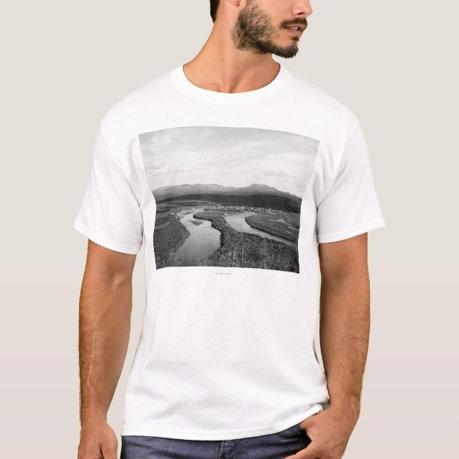 Townen beskådar av Iditarod, Alaska fotograferar T-shirt (Framsida)