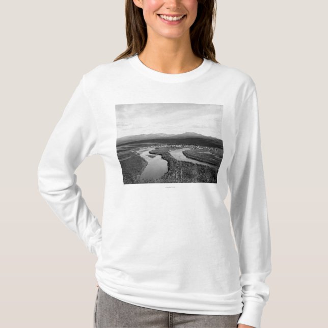 Townen beskådar av Iditarod, Alaska fotograferar T-shirt (Framsida)