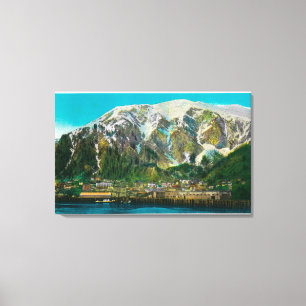 Townen beskådar av Juneau, AlaskaJuneau, AK Canvastryck