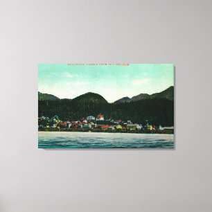 Townen beskådar av Ketchikan, Alaska från Canvastryck