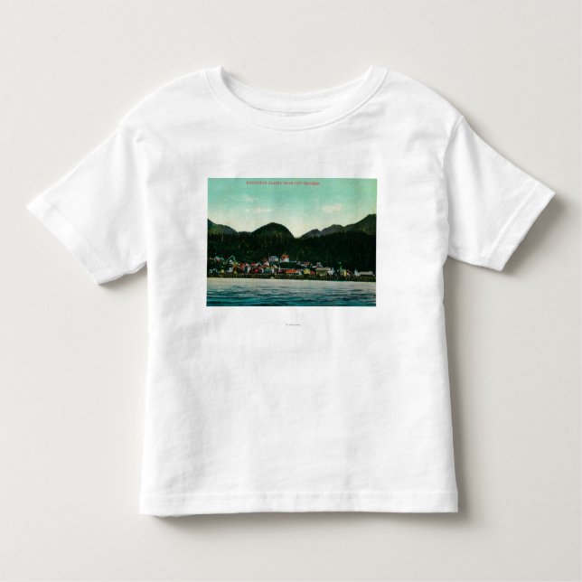 Townen beskådar av Ketchikan, Alaska från T-shirt (Framsida)