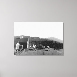 Townen beskådar av Seldovia, Alaska fotograferar Canvastryck
