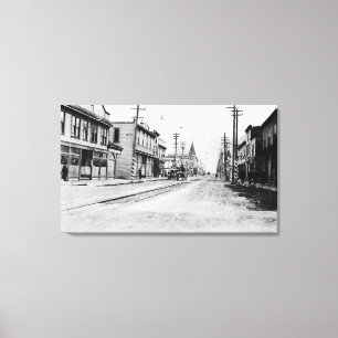 Townen beskådar av Skagway, Alaska fotograferar Canvastryck