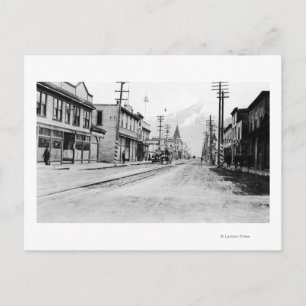 Townen beskådar av Skagway, Alaska fotograferar Vykort
