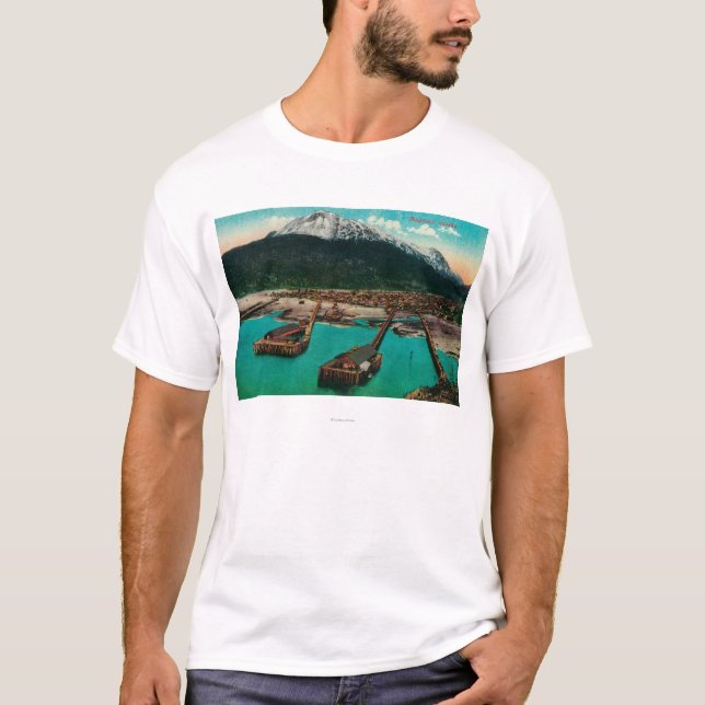 Townen beskådar av Skagway, AlaskaSkagway, AK T-shirt (Framsida)