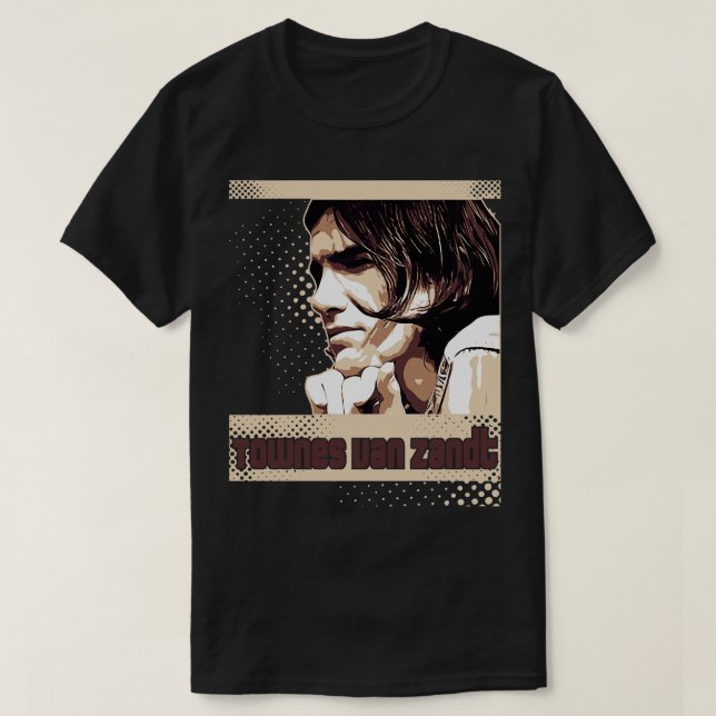Townes Van Zandt American singer T Shirt (Design framsida)
