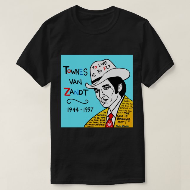 Townes van Zandt Pop Folk Art Classic T-Shirt (Design framsida)