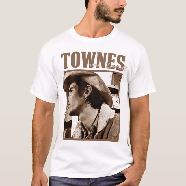 Townes Van Zandt T-ShirtTownes Land Retro T Shirt (Framsida)