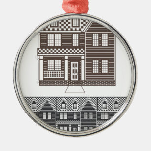 TownHousen ror av townhomesvektor Julgransprydnad Metall