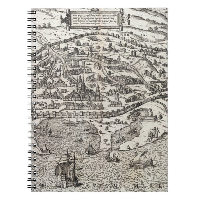 Townkarta av Alexandria i egyptenen, c.1625 Anteckningsbok (Framsidan)