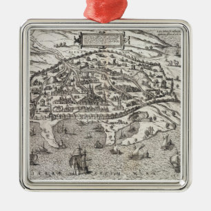 Townkarta av Alexandria i egyptenen, c.1625 Julgransprydnad Metall