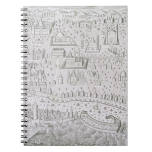 Townkarta av Constantinople, Turkiet, c.1650 Anteckningsbok Med Spiral