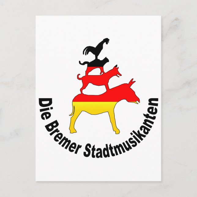 Townmusiker av Bremen Vykort (Framsida)
