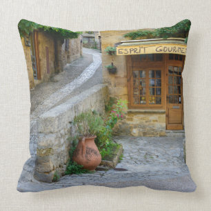 Townscape i Dordogne, frankrikedekorativ kudde