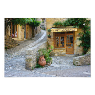 Townscape i Dordogne, frankrikefototryck Fototryck