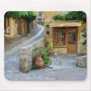 Townscape i Dordogne, frankrikemousepad Musmatta