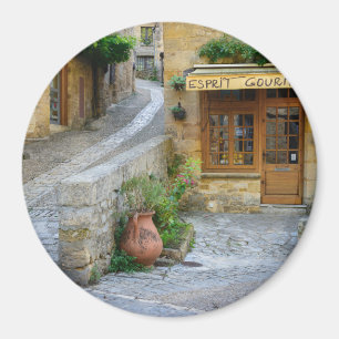 Townscape i Dordogne, frankrikerundamagnet Magnet