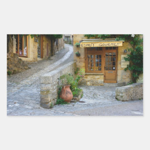 Townscape i Dordogne, rektangulär klistermärke f