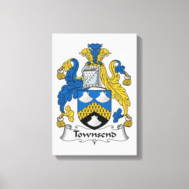 Townsend Family Crest Canvastryck (Framsida)