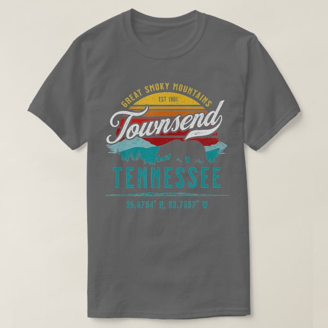 Townsend Tennessee Retro Underbar Smoky Mountains  T Shirt (Design framsida)