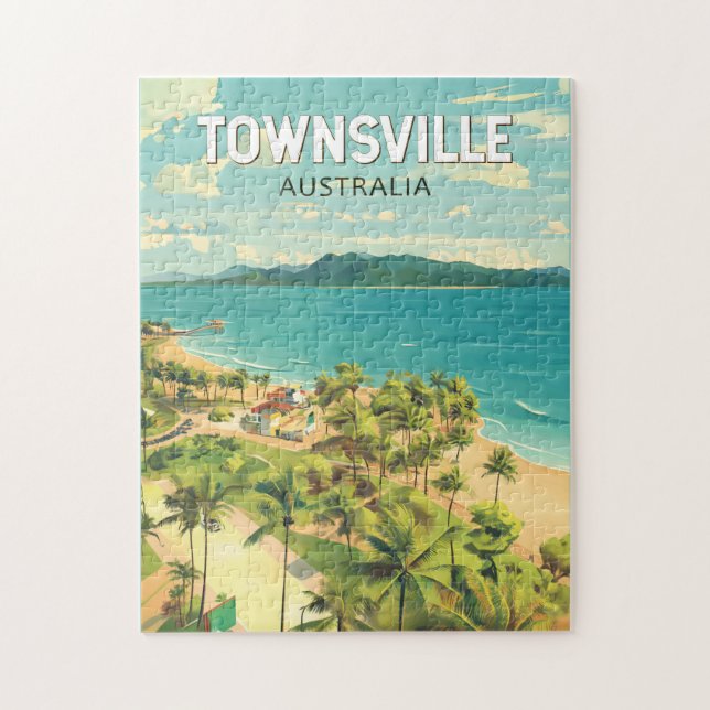 Townsville Australia Travel Art Vintage Pussel (Vertikal)