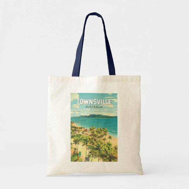Townsville Australia Travel Art Vintage Tygkasse (Framsidan)