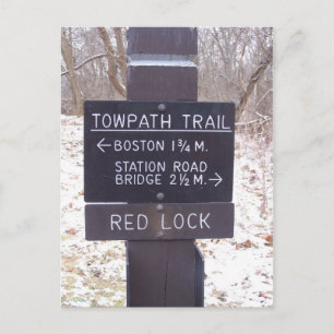 Towpath Trail Sign, Cuyahoga Valley National Park Vykort