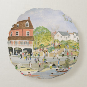 Towpathen Walton-på-Thames Rund Kudde