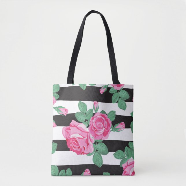 Toxettrubb för cute-stripe-Blommigt Tygkasse (Framsida)