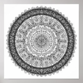 Toxic Beauty Fractal Rust Mandala Template Poster