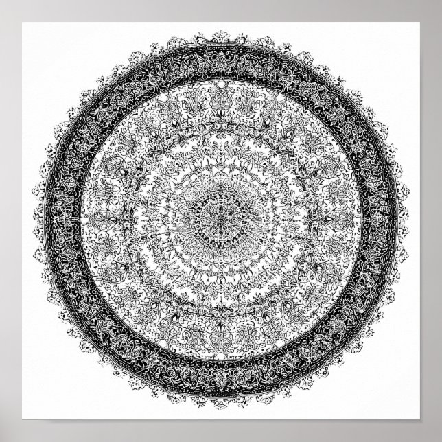 Toxic Beauty Fractal Rust Mandala Template Poster (Framsidan)
