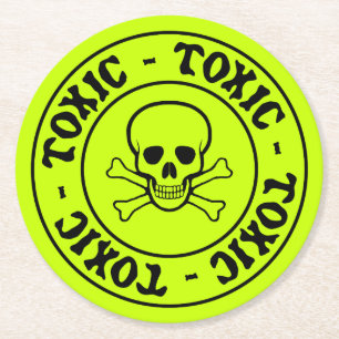 Toxic Grönt Skull Underlägg Papper Rund