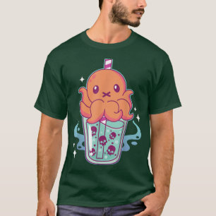 Toxic Kawaii Octopus Bubble Tea - Pastel Goth Boba T Shirt