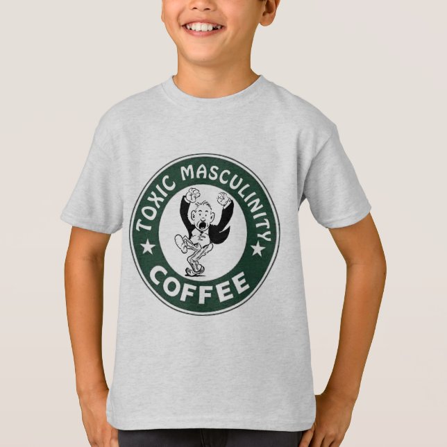 TOXIC MASCULINITY COFFEE Funny Boy's T-Shirts (Framsida)