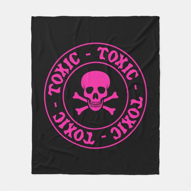 Toxic Rosa Skull Blanket Fleecefilt (Framsidan)
