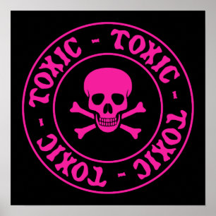 Toxic Rosa Skull Poster