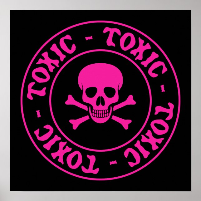 Toxic Rosa Skull Poster (Framsidan)