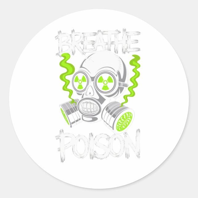 Toxic Skull Drifter Sticker  Runt Klistermärke (Framsida)