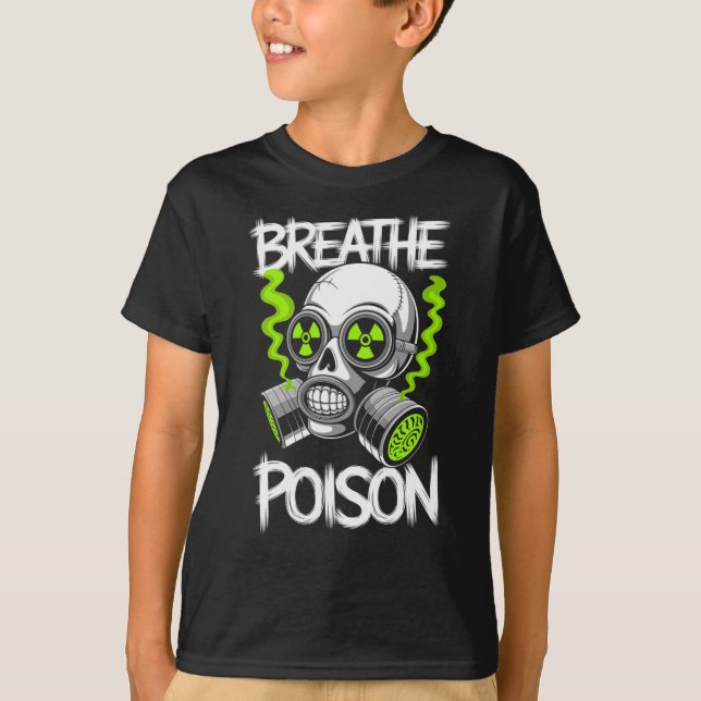 Toxic Skull Drifter Sticker  T Shirt (Framsida)