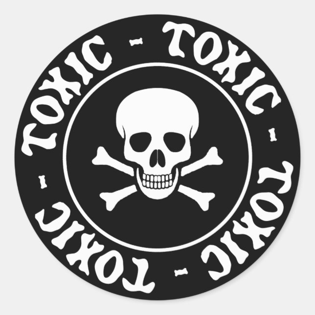 Toxic Skull Runt Klistermärke (Framsida)
