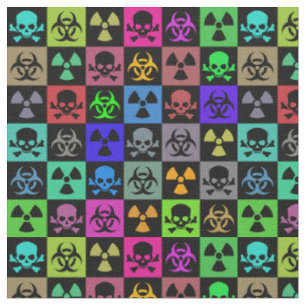 Toxic Skulls gotisk punkkonst  Tyg
