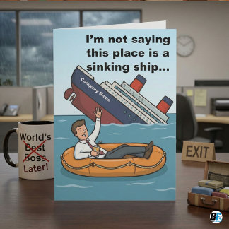Toxic Workplace Escape Funny Quitting Job Congratu Kort