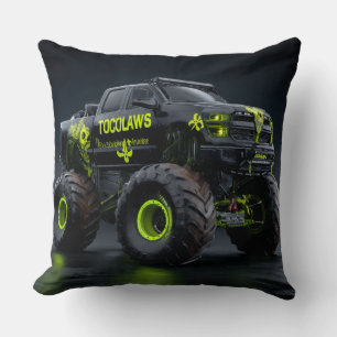 Toxisk Bio-Pansar Monster Truck - Neon Grön Cyber Kudde