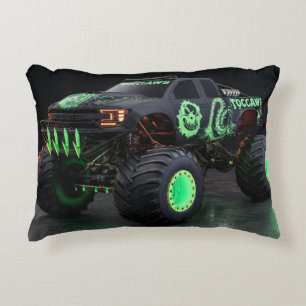 Toxisk Bio-Pansar Monstertruck - Neongrön Cyber Prydnadskudde