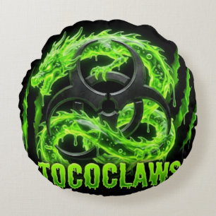 Toxisk klo Biohazard Drake - Neongrön slem Rund Kudde