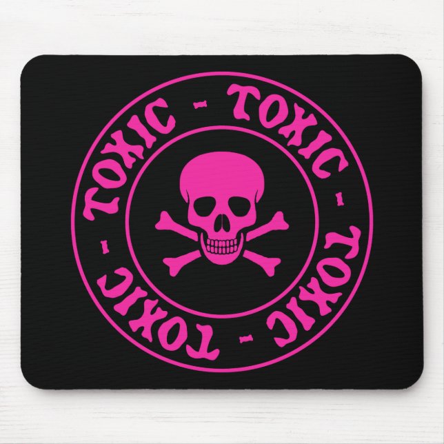 Toxisk Rosa Skull och korsben Musmatta (Framsidan)