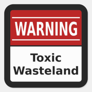 Toxiskt klostermärke fyrkantigt klistermärke